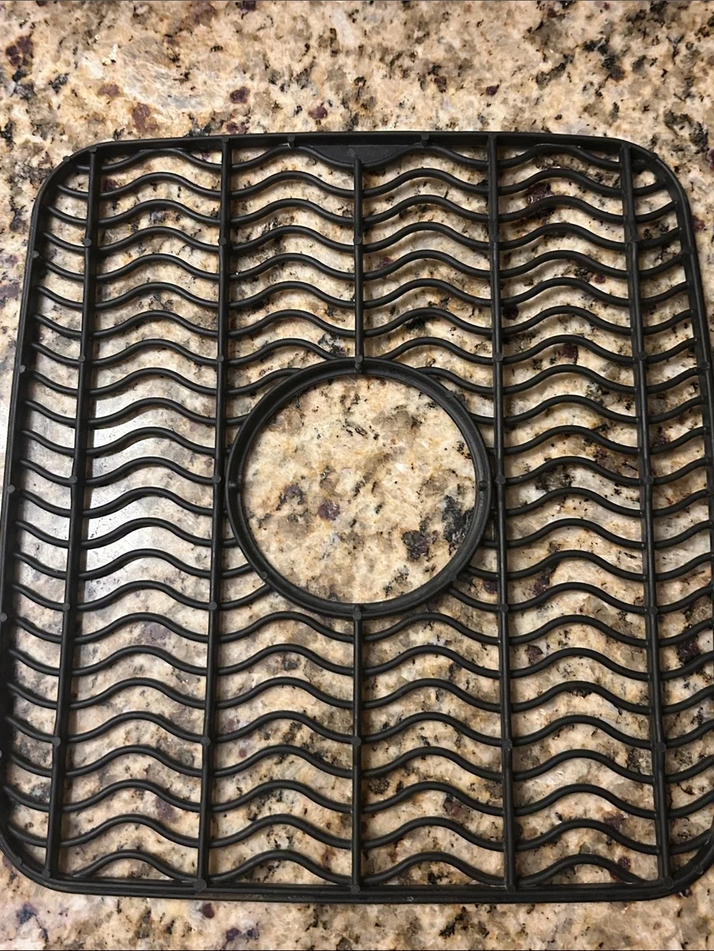 Rubbermaid Black Sink Grid with Center Drain Opening